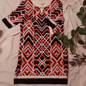 Multi Color Knit Short Sleeve Dress